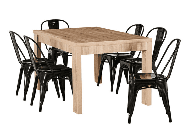 Havana 6 Piece Dining Set With Replica Tolix Chairs